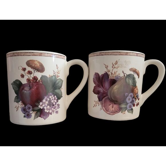 Pamela Gladding Windsor Certified International Corp Apple Mugs Cups Set of Two - Picture 6 of 8